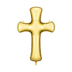 Balon z helem: Krzyż, 63 x 91 cm, złoty