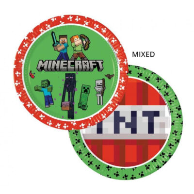 Talerzyki papierowe – Minecraft, 23 cm Talerzyki papierowe Szalony.pl - Sklep imprezowy