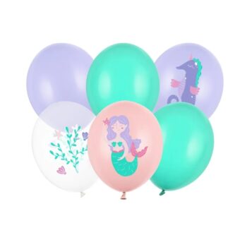Balony bez helu: Morski Świat, 30cm, 6szt. – Balony gumowe – Szalony.pl