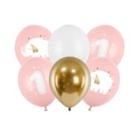 Balony bez helu: Roczek, Baby Pink, 30cm, 6szt. – Balony gumowe – Szalony.pl