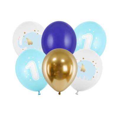 Balony bez helu: Roczek, Pastel Blue, 30cm, 6szt. Balony gumowe Szalony.pl - Sklep imprezowy