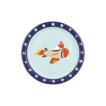 Talerzyki – Samolot, 18x18cm, 6szt. – Talerzyki papierowe – Szalony.pl