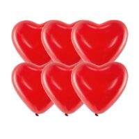 Balony bez helu: Serca, 16”, Pastel czerwony, 6 szt. – Balony gumowe – Szalony.pl