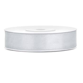Tasiemka satynowa – srebrna, 12mm/25m – Wszystkie produkty – Szalony.pl