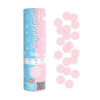 Tuba konfetti – Boy or Girl, różowe, 15 cm – Dekoracje na Narodziny – Szalony.pl