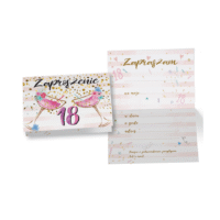 Zaproszenia – 18 lat, kieliszki, 5 szt – Kartki okolicznościowe – Szalony.pl