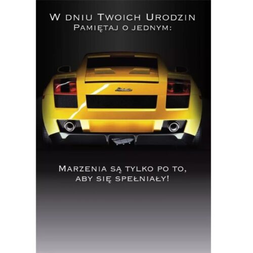 Kartka okolicznościowa - Urodziny, lambo. Szalony.pl - Sklep imprezowy.