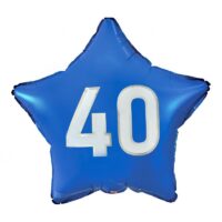 Balon bez helu: Gwiazdka “40”, niebieska, 19” – Balony bez helu – Szalony.pl