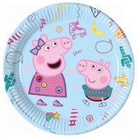 Talerzyki papierowe – Peppa Pig, 23cm, 8szt – Dekoracje imprezowe – Szalony.pl
