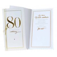 Kartka urodzinowa – Złota 80 – Kartki okolicznościowe – Szalony.pl