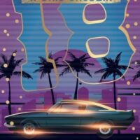 Kartka urodzinowa – 18, Auto i palmy – Kartki okolicznościowe – Szalony.pl