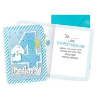 Kartka urodzinowa – 4 urodzinki pudel – Kartki okolicznościowe – Szalony.pl