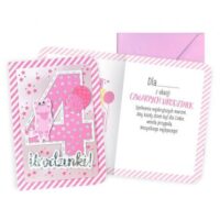 Kartka urodzinowa – 4 urodzinki kotek – Kartki okolicznościowe – Szalony.pl