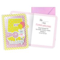 Kartka urodzinowa – 5 urodzinki mysz różowa – Kartki okolicznościowe – Szalony.pl