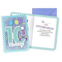 Kartka urodzinowa – 10 urodziny pad niebieski – Kartki okolicznościowe – Szalony.pl