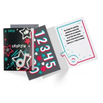 Kartka urodzinowa – TikTok, naklejki numerki – Kartki na ogólne urodziny – Szalony.pl