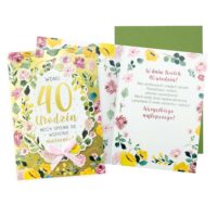 Kartka urodzinowa – 40, Kwiaty – Kartki okolicznościowe – Szalony.pl
