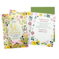 Kartka urodzinowa – 50, Kwiaty – Kartki okolicznościowe – Szalony.pl