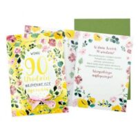 Kartka urodzinowa – 90, Kwiaty – Kartki okolicznościowe – Szalony.pl