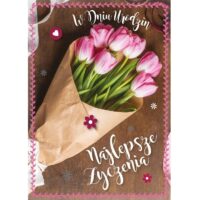 Kartka urodzinowa – W dniu urodzin, tulipany – Kartki okolicznościowe – Szalony.pl