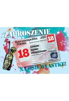 Zaproszenia – Dowód 18 lat, niebieskie, 10 szt – Wszystkie produkty – Szalony.pl