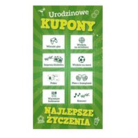 Kartka okolicznościowa – kupony, zielona – Kartki okolicznościowe – Szalony.pl