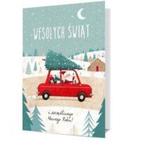 Kartka okolicznościowa – Wesołych Świąt, samochód – Kartki okolicznościowe – Szalony.pl