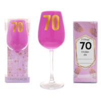 Kieliszek urodzinowy – 70 różowy – Prezenty – Szalony.pl