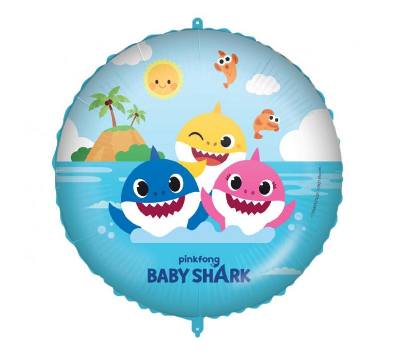 Balon bez helu: Kula Baby shark, 18". Szalony.pl - Sklep imprezowy.