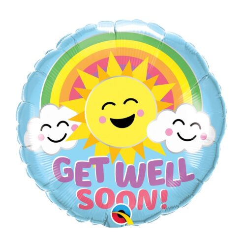 Balon bez helu: "Get Well Soon!", słońce