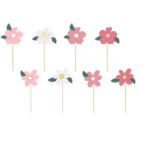 Topper na tort Kwiaty, 13-14,5cm, 1op/8szt – Dekoracje imprezowe – Szalony.pl