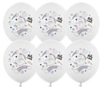 Balon gumowy, wzorki, 30cm, jednorożec, 6 szt.. Szalony.pl - Sklep imprezowy.