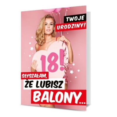 Kartka urodzinowa – 18 lat – Kartki okolicznościowe – Szalony.pl