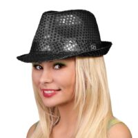 Kapelusz – czarny w cekiny – Przebrania imprezowe – Szalony.pl