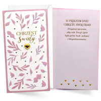 Kartka okolicznościowa – Chrzest, różowa – Kartki okolicznościowe – Szalony.pl
