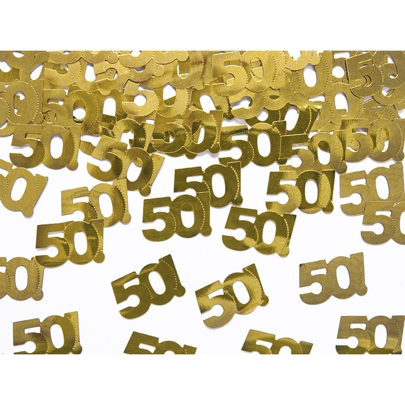 Konfetti "50 lat", 15g, złote. Szalony.pl - Sklep imprezowy. Konfetti "50 lat", 15g, złote. Szalony.pl - Sklep imprezowy.