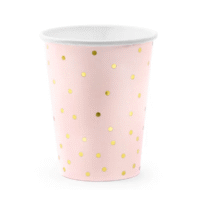 Kubeczki jasny róż, kropki, 260ml – Dekoracje imprezowe – Szalony.pl