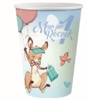 Kubeczki papierowe – Mam już roczek, kangurek – Dekoracje imprezowe – Szalony.pl