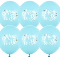 Balon gumowy – Mom to be, niebieski, 30cm, 6 szt. – Dekoracje imprezowe – Szalony.pl