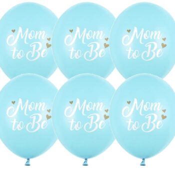 Balon gumowy – Mom to be, niebieski, 30cm, 6 szt. – Balony bez helu – Szalony.pl