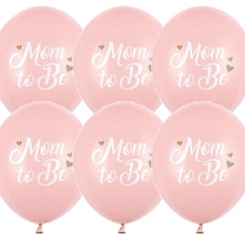 Balon gumowy – Mom to be, różowy, 30cm, 6 szt. – Balony bez helu – Szalony.pl