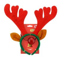 Opaska – Renifer z nosem – Przebrania imprezowe – Szalony.pl
