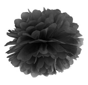 Pompon bibułowy, 25 cm, czarny – Dekoracje imprezowe – Szalony.pl