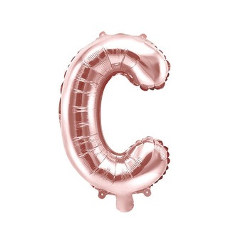 Balon bez helu: Litera "C" - różowe złoto, 35cm