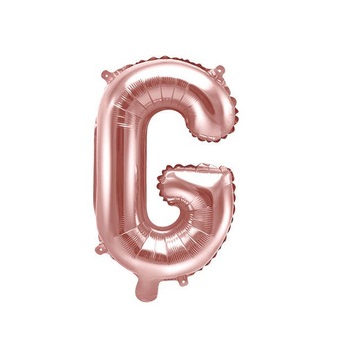Balon bez helu: Litera "G" - różowe złoto, 35cm