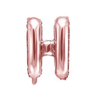 Balon bez helu: Litera "H" - różowe złoto, 35cm