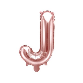 Balon bez helu: Litera "J" - różowe złoto, 35cm