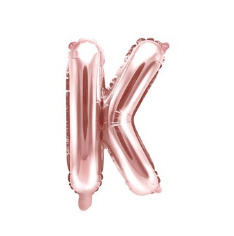 Balon bez helu: Litera "K" - różowe złoto, 35cm