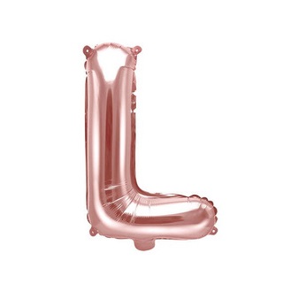 Balon bez helu: Litera "L" - różowe złoto, 35cm
