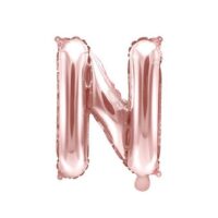 Balon bez helu: Litera “N” – różowe złoto, 35cm – Dekoracje imprezowe – Szalony.pl